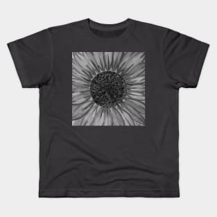 Black and white sunflower flower Kids T-Shirt